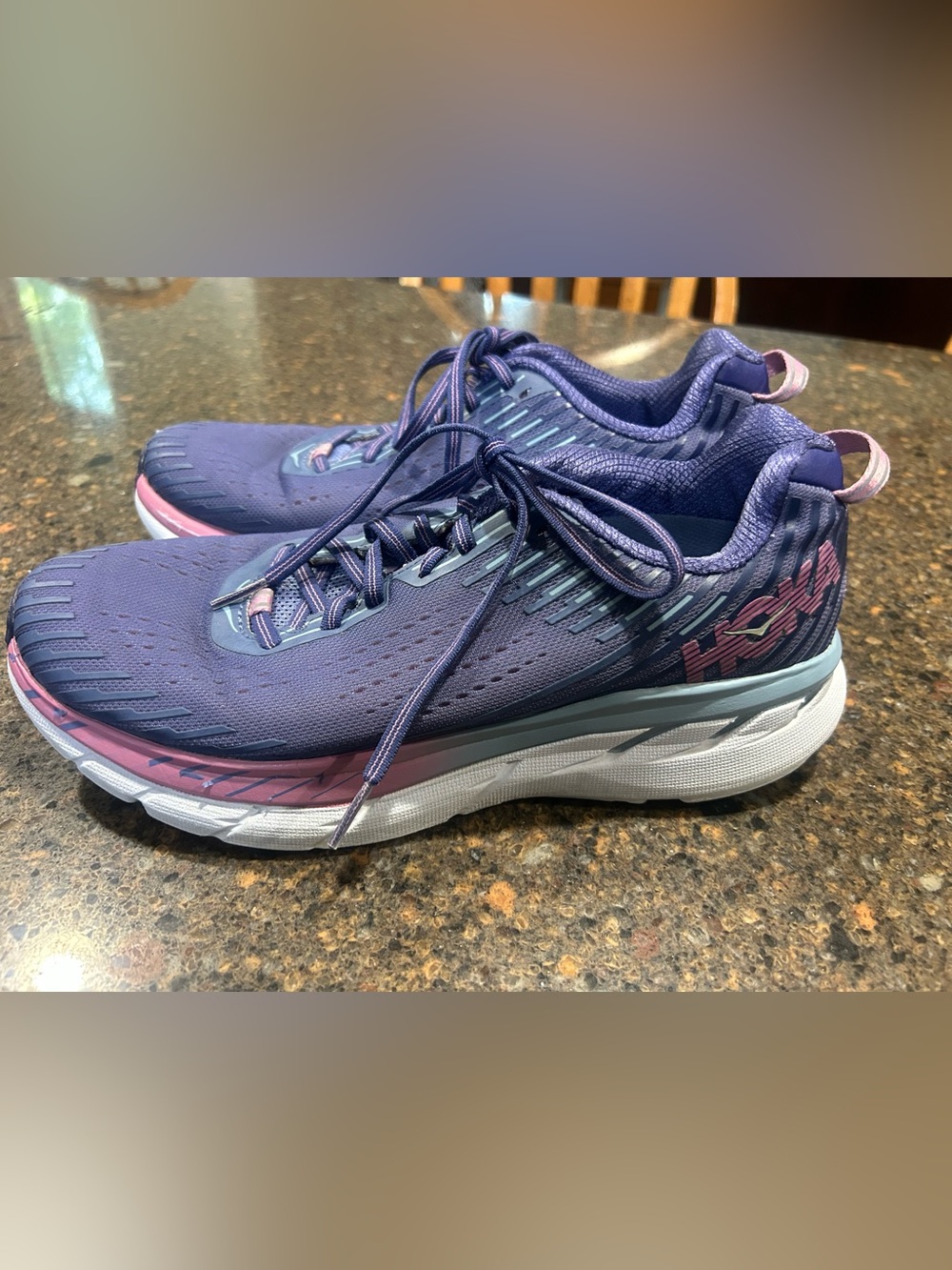 Hoka Women's Purple and Pink Cushioned Running Shoes